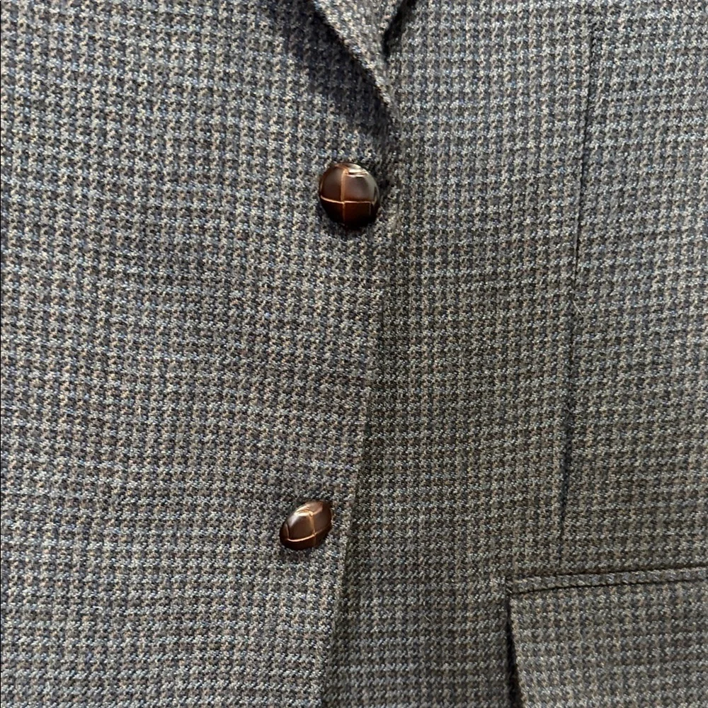 Saddlebred Mens Wool Blazer Houndstooth Pattern size 42 Regular 100% Lambswool